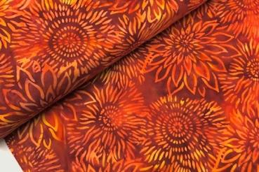 ORANGE - Campfire - Batikstoff aus Indonesien